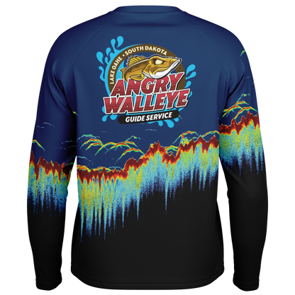 Men's Sonar Scan Sun Protection Shirt  - Angry Walleye