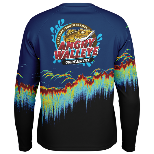 Men's Sonar Scan Sun Protection Shirt  - Angry Walleye