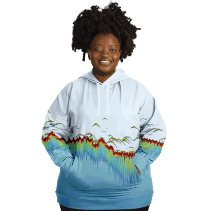 Sonar Scan Light Blue Premium Hoodie - Plus-size
