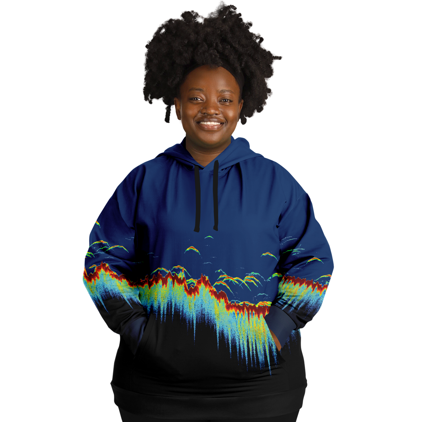 Angry Walleye - Sonar Scan Plus-size Hoodie