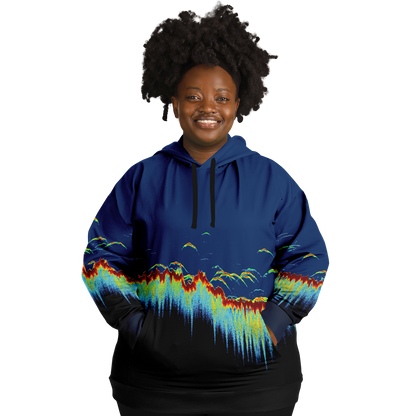 Angry Walleye - Sonar Scan Plus-size Hoodie