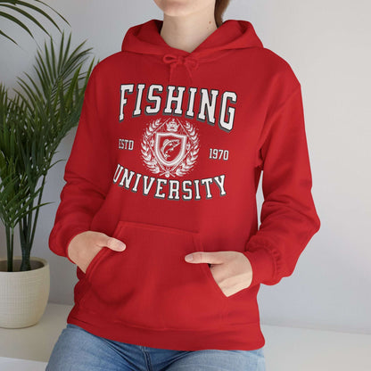 Fishing University Hoodie - Cotton/Poly Blend