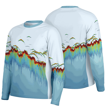 Men's Sonar Scan Lt Blue Sun Protection Shirt