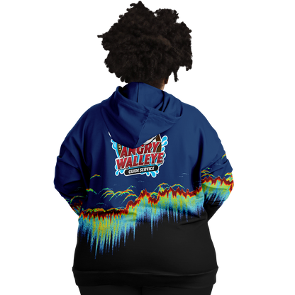Angry Walleye - Sonar Scan Plus-size Hoodie
