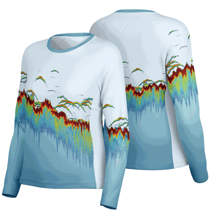 Women's Sonar Scan Lt Blue Sun Protection Shirt