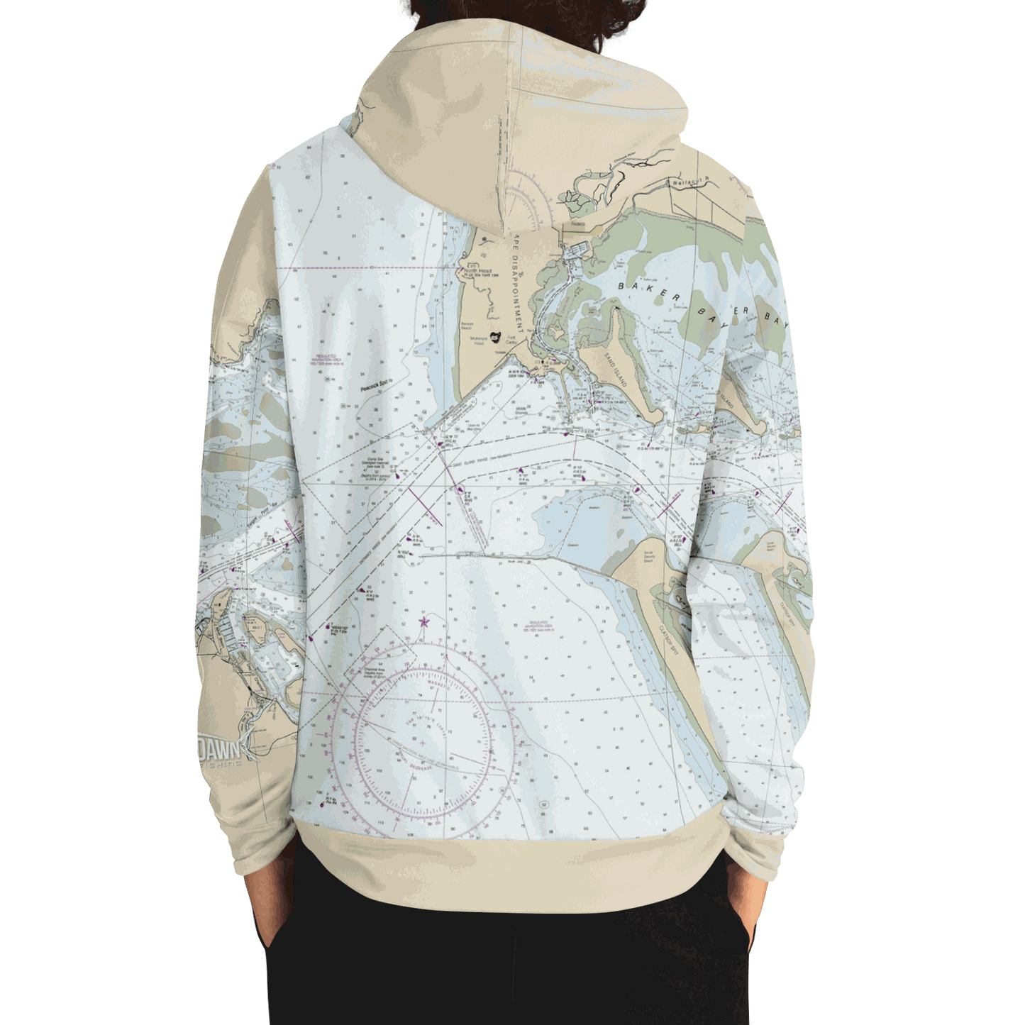 Waterline Map Hoodie - Columbia River B10 to Harrington Point