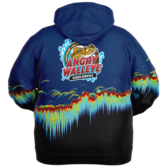 Angry Walleye - Sonar Scan Plus-size Hoodie