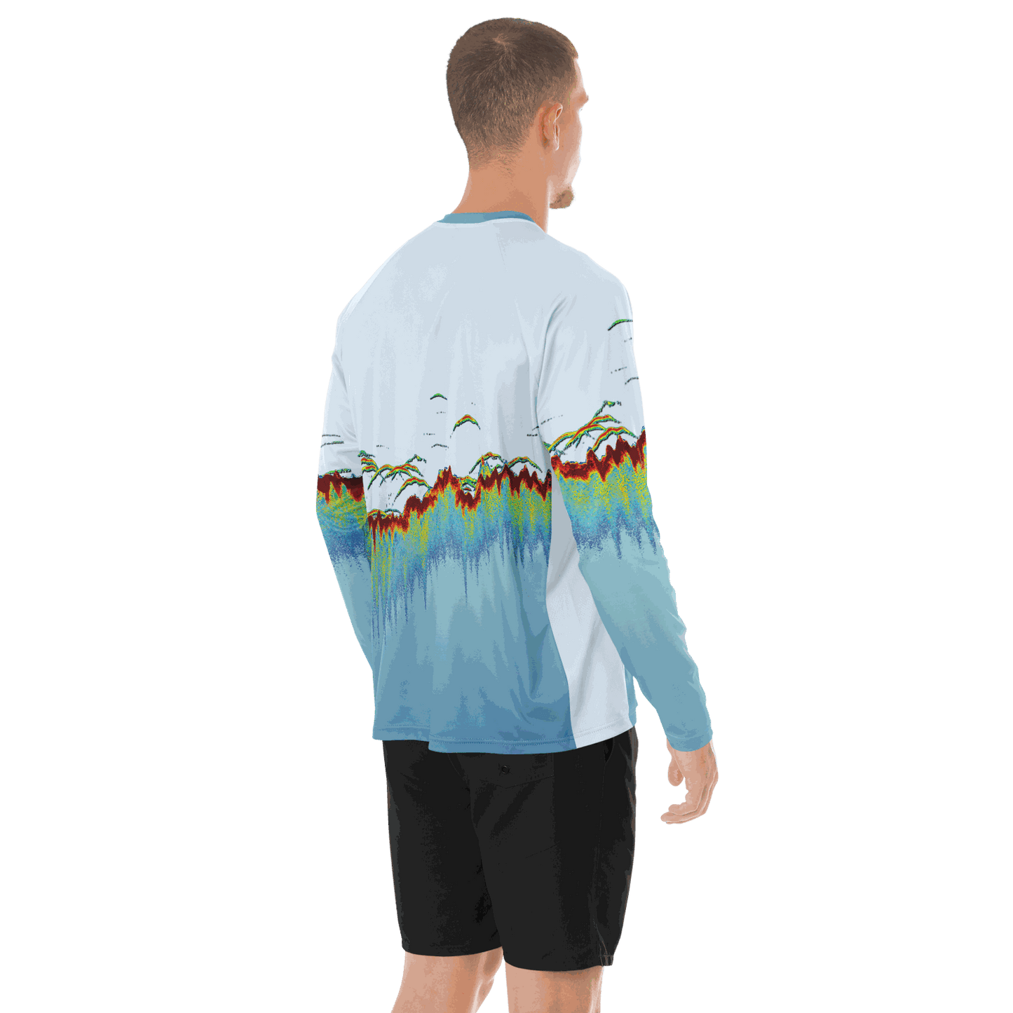 Men's Sonar Scan Lt Blue Sun Protection Shirt