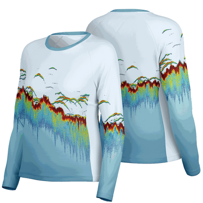 Women's Sonar Scan Lt Blue Sun Protection Shirt