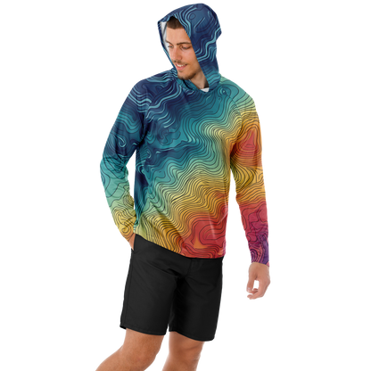 Angry Walleye - Contours 3D Men's Long Sleeve Hooded Sun Protection Performance Shirt