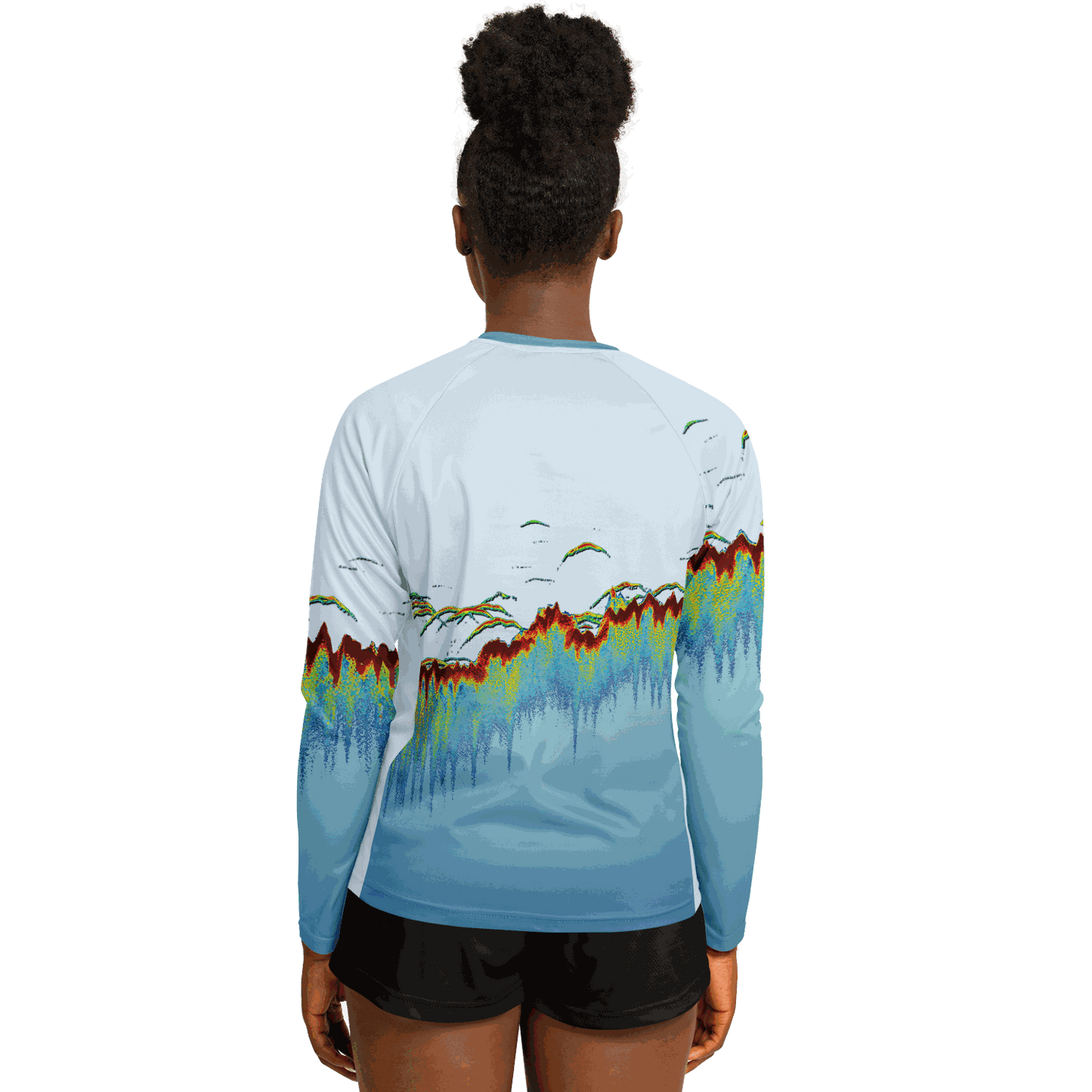 Women's Sonar Scan Lt Blue Sun Protection Shirt