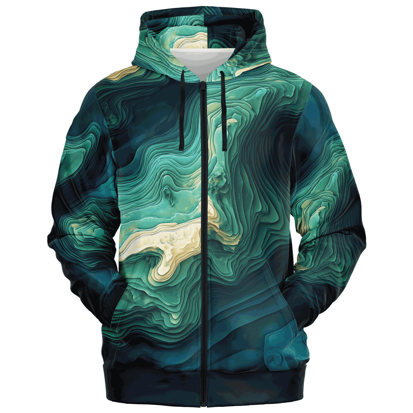 Contours 3D Zip-Up Premium Hoodie