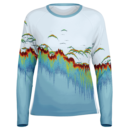 Women's Sonar Scan Lt Blue Sun Protection Shirt