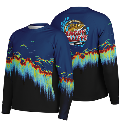 Men's Sonar Scan Sun Protection Shirt  - Angry Walleye