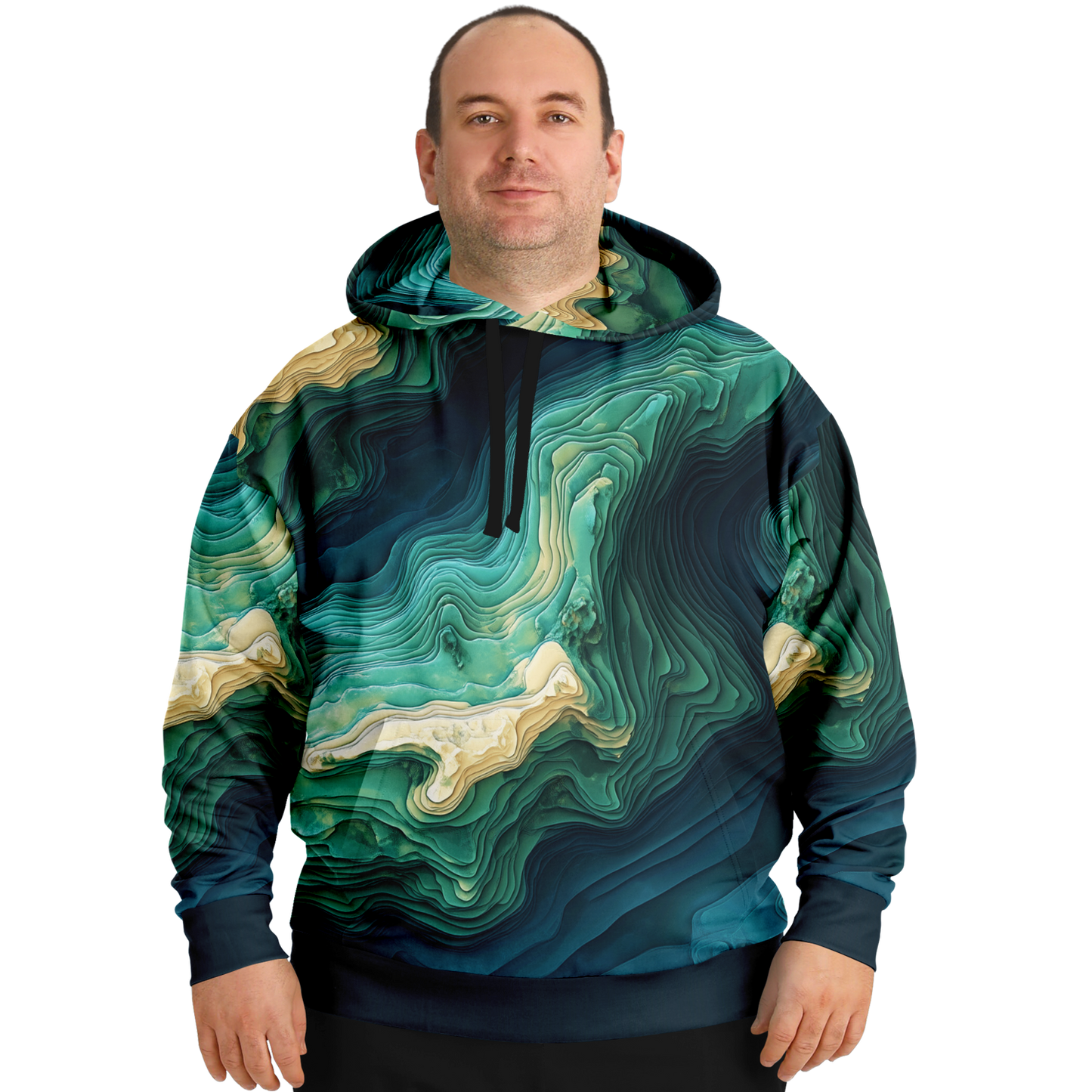 Angry Walleye - Contours 3D - Plus-size Hoodie