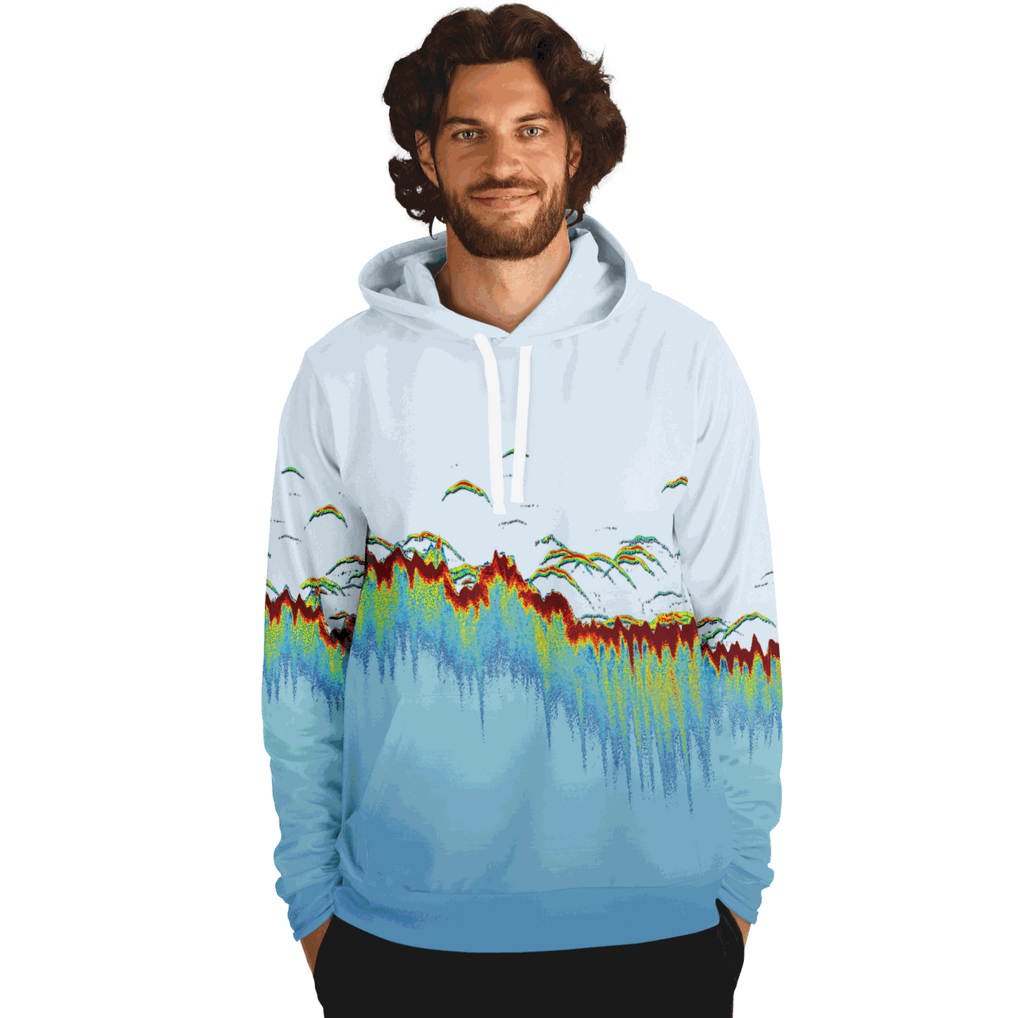 Sonar Scan Light Blue Premium Hoodie