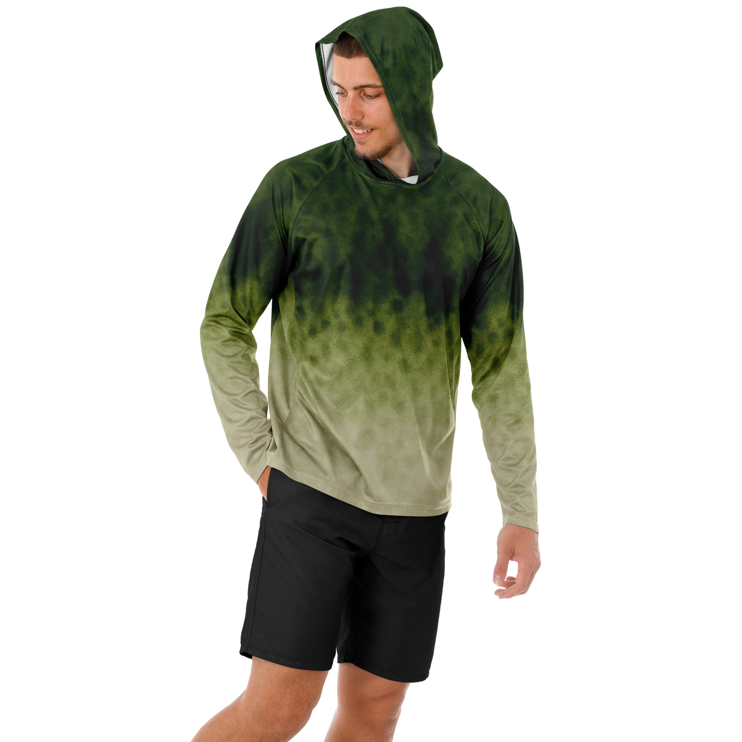 Men's Largemouth Bass Hooded Sun Protection Shirt