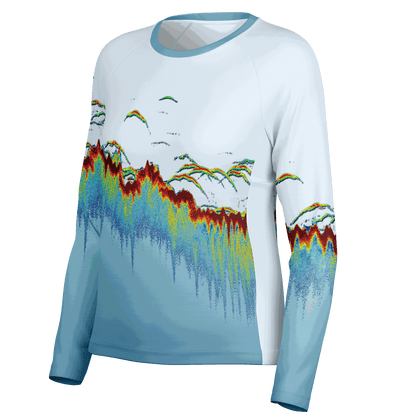 Women's Sonar Scan Lt Blue Sun Protection Shirt