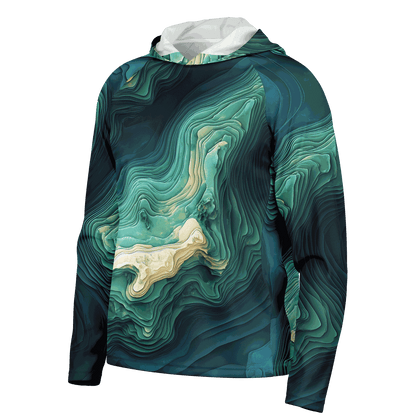 Angry Walleye - Depth Explorer Men's Long Sleeve Hooded Sun Protection Performance Shirt